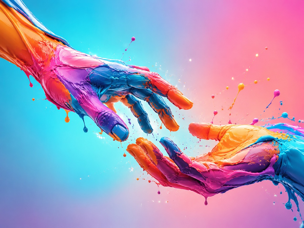 manos de colores